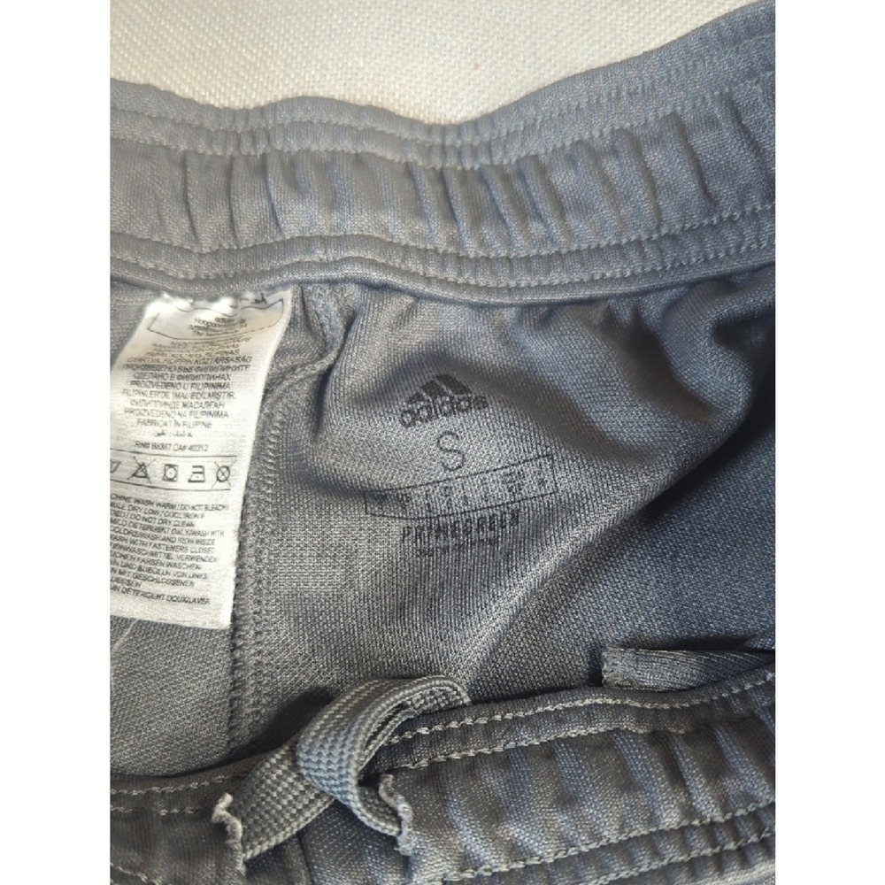 adidas Gray Joggers Adult Size S White Stripes Ankle Zip Athletic Pants - Picture 2 of 16